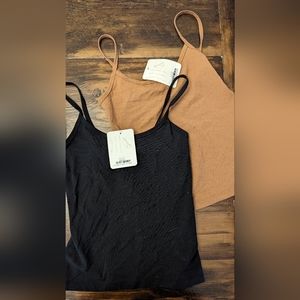 Black and tan Jax and Lennon cropped tanks selling together.